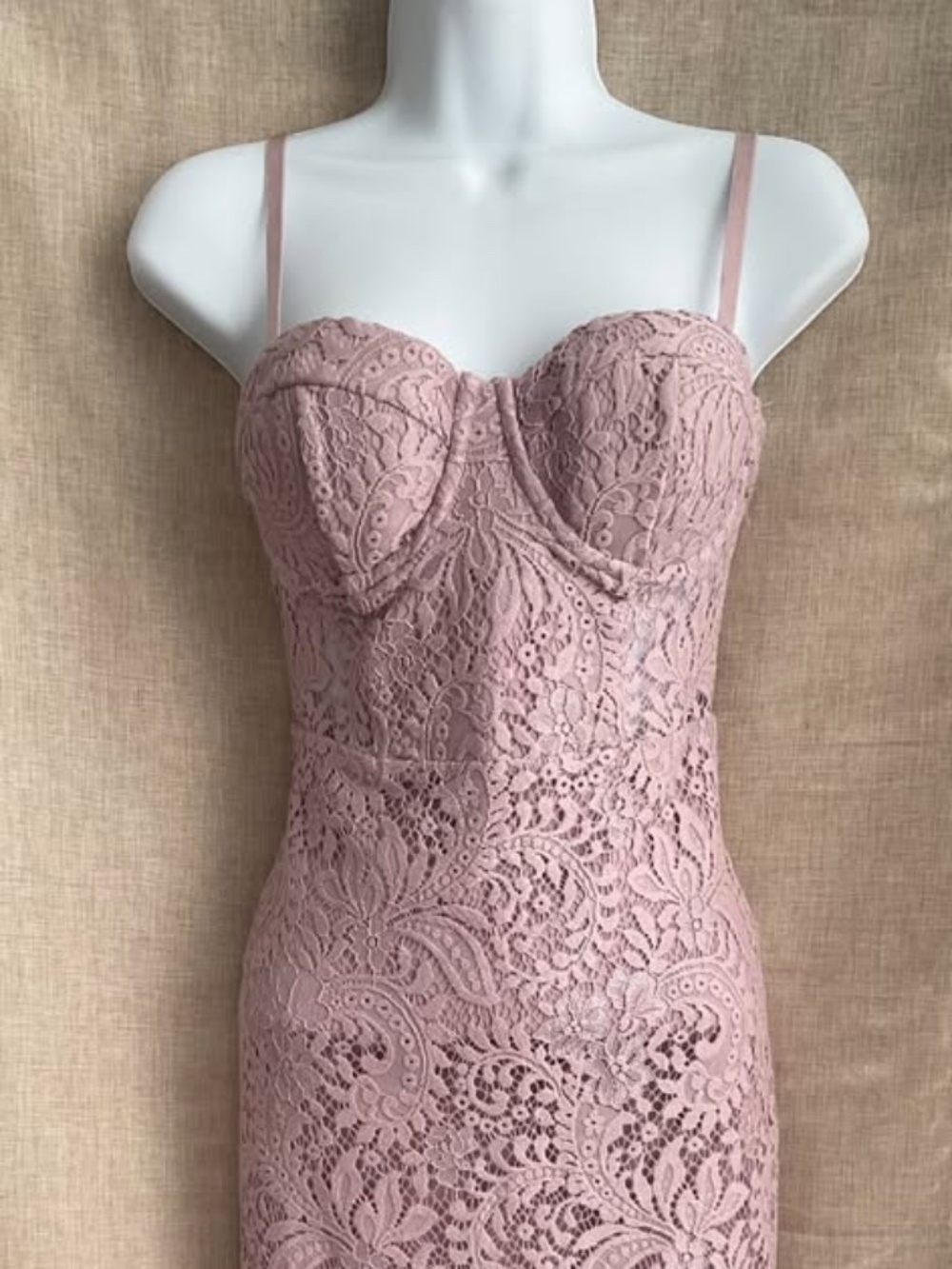NWT bebe Lilac Bustier Midi Dress , Size 0